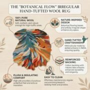 Wool Contemporary Botanical Irregular-Shape Area Rug for Living Room - Image 4