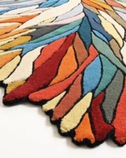 Wool Contemporary Botanical Irregular-Shape Area Rug for Living Room - Image 5
