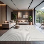 Modern Swirl High-Low Pile Area Rug for Living Room - Image 2