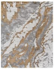 Modern Shag Plush Grey Gold Area Rug for Living Room - Image 4